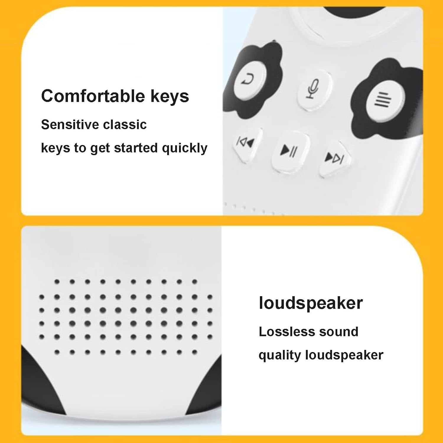16GB MP3 Player Bluetooth 5.0 FM Radio Recorder Pedometer Yellow