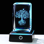 3D Crystal Tree of Life LED Light Gift Ornament for Women Men Birthday Decor