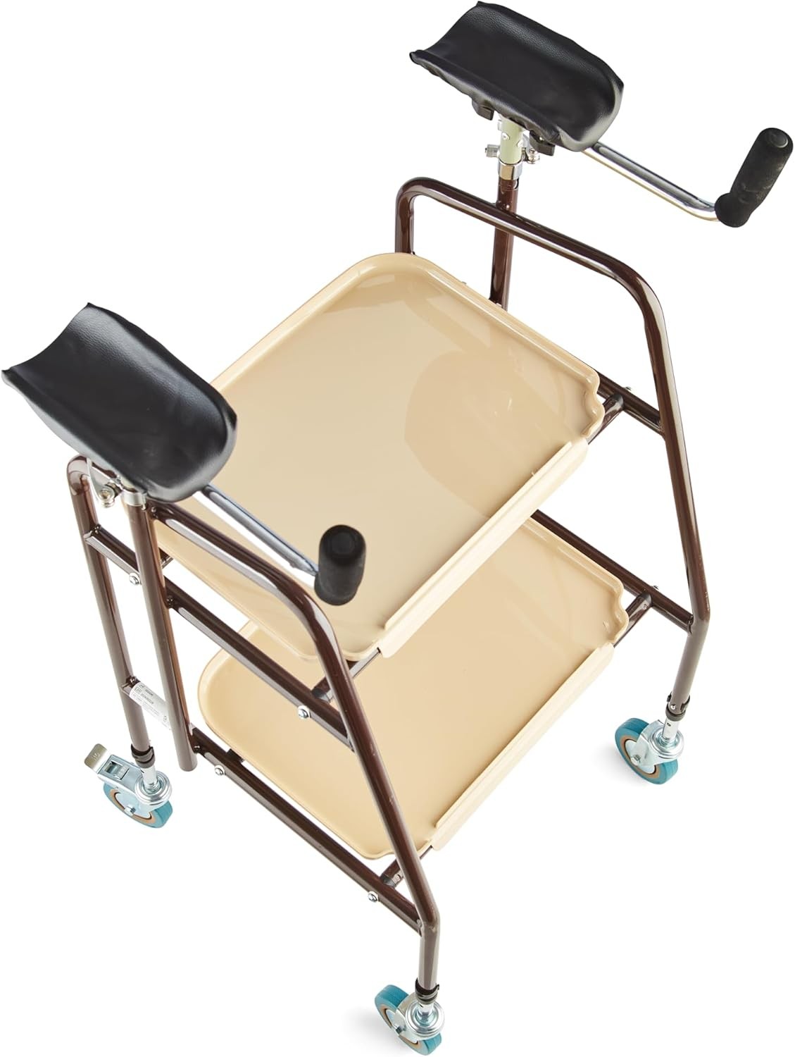 Indoor Mobility Walker Rollator Forearm Supports Brakes Trays Lightweight