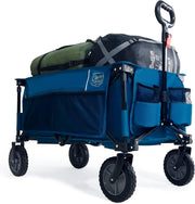 Blue 200L Folding Camping Wagon Heavy Duty Festival Trolley 100kg Adjustable