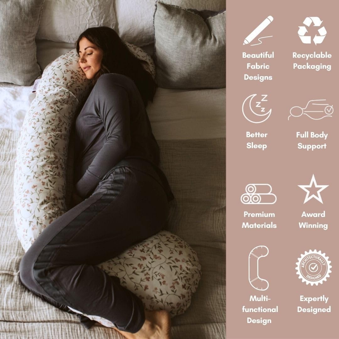 Pregnancy Pillow Full Body 3 in 1 Adjustable Maternity Nursing Support 65"