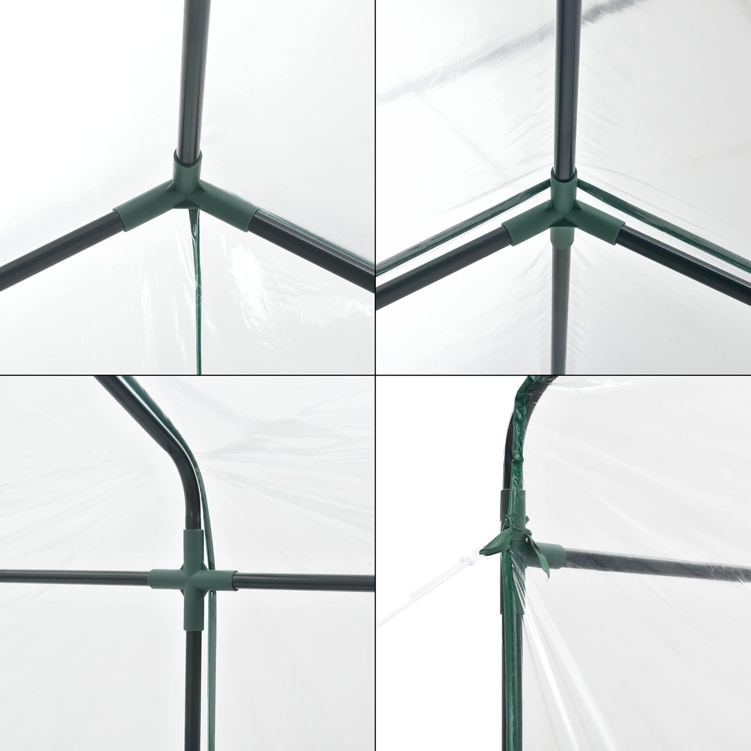 Large Walk-In Greenhouse with Shelves | Heavy Duty PVC Cover | Steel Frame