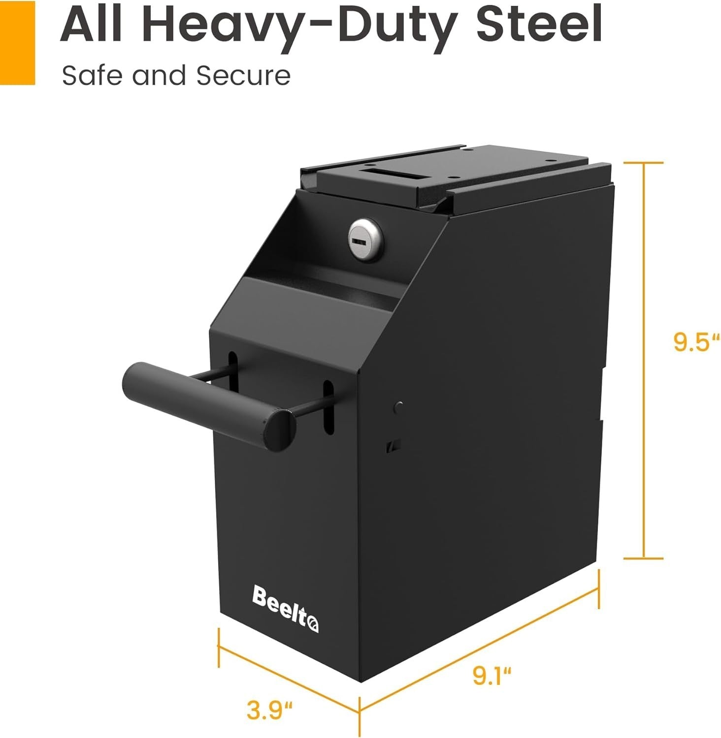 Under Counter Cash Safe Deposit Box Key Lock 400 Note Capacity
