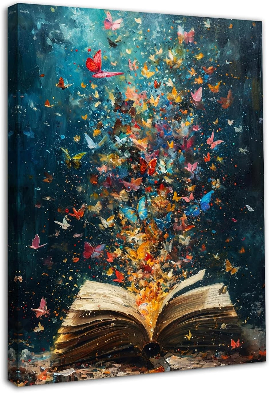 Framed Butterfly Book Wall Art 12x16 Vintage Library Print