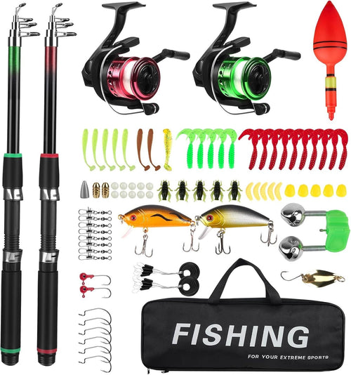 Kids Telescopic Fishing Rod & Reel Combo Set with Lures and Accessories