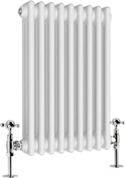 Triple Column Horizontal Radiator 600x425mm White Cast Iron Style