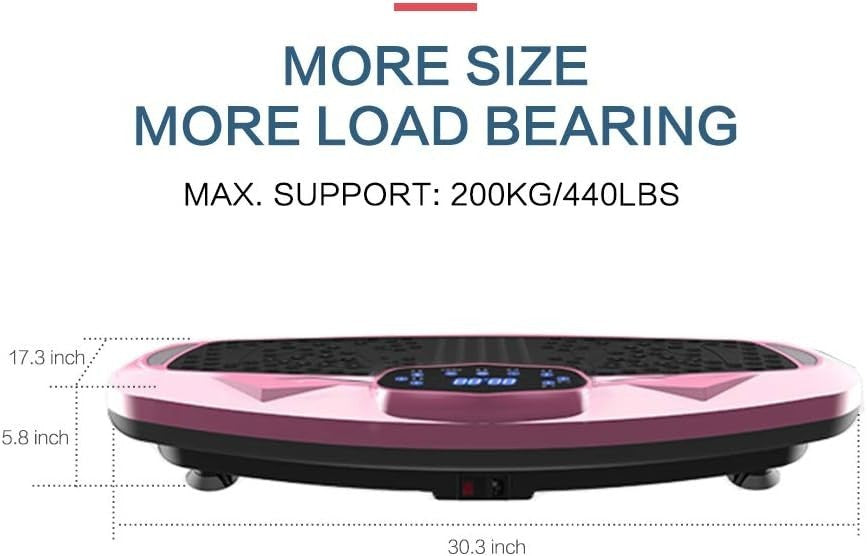 Pink XXL Vibration Plate Exercise Machine 99 Levels Bluetooth 440lb