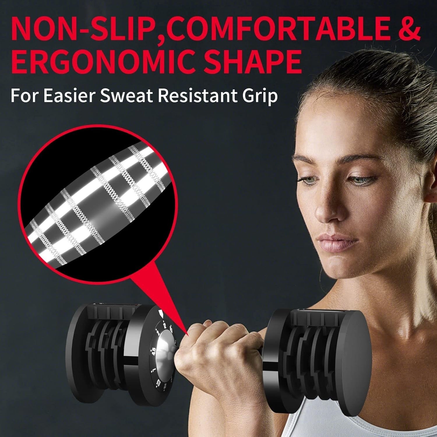 Adjustable Dumbbell Pair 12kg 5-in-1 Fast Dial Space-Saving Home Gym