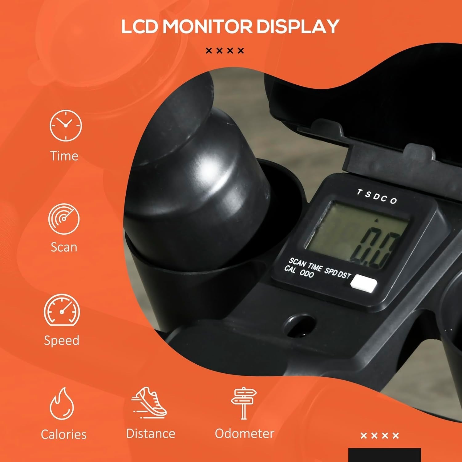 Magnetic Indoor Cycling Bike Silent Belt Drive LCD Adjustable Seat 264lb Max