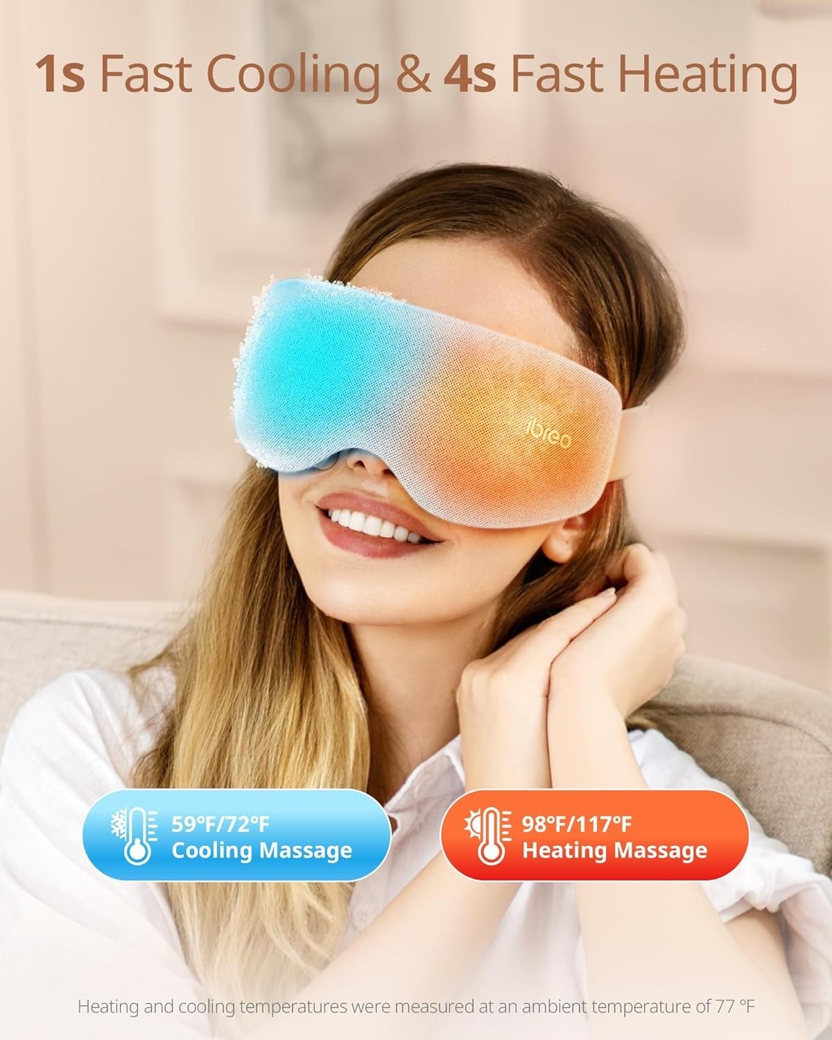 Hot & Cold Eye Massager with Vibration Bluetooth Music Lightweight Relaxer
