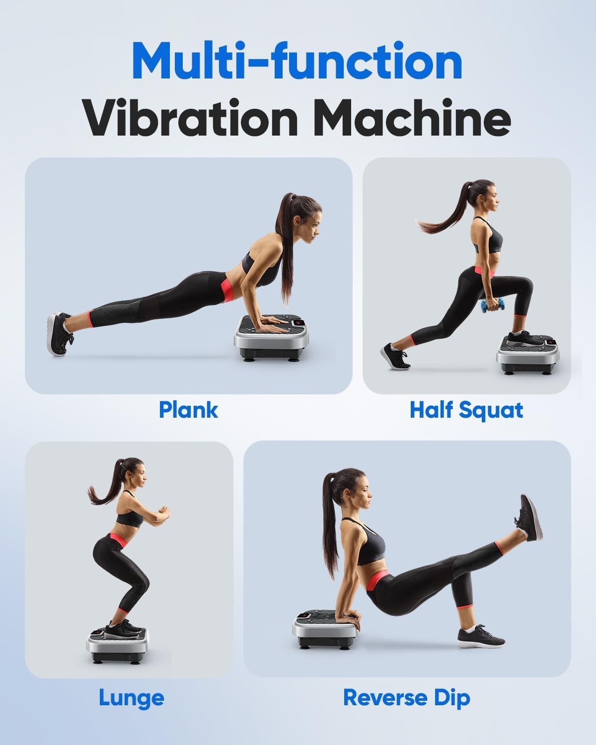 Silver Vibration Plate Exercise Machine Lymphatic Drainage 200 Speeds