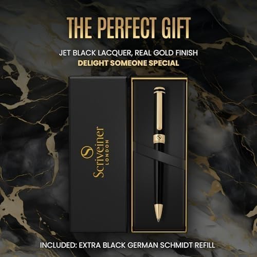 Luxury Black Gold Ballpoint Pen ✨ Smooth Refillable Executive Writing Tool