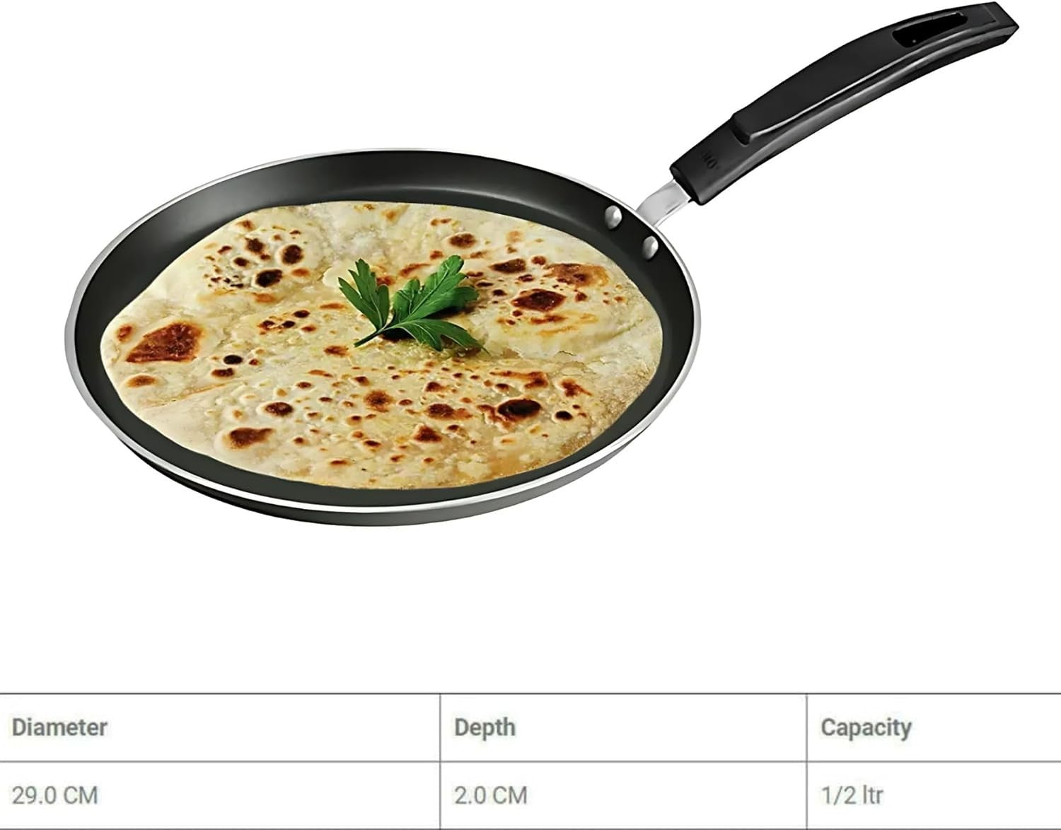 29cm Non-Stick Pancake & Crepe Pan Forged Aluminium Tawa Induction Safe