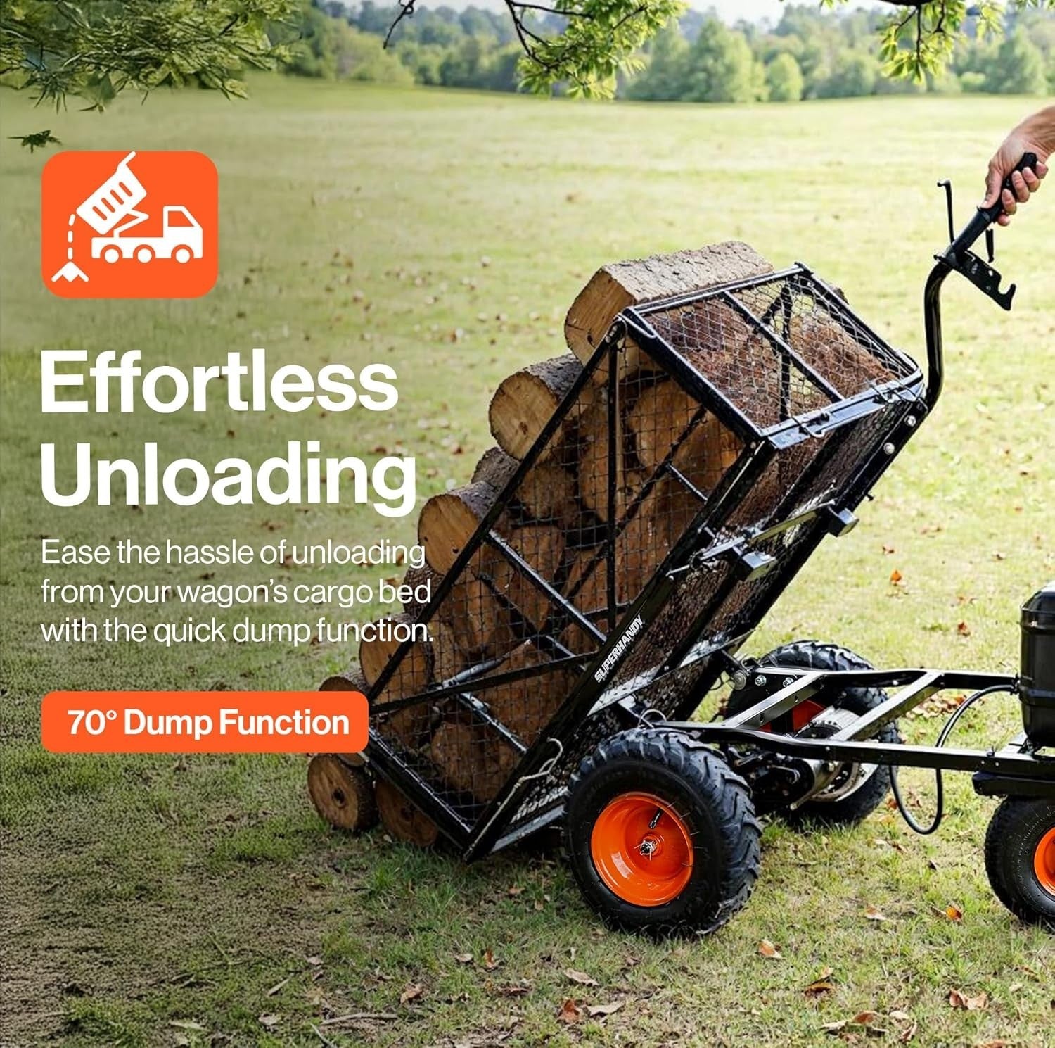 Electric Power Wagon 48V Heavy Duty Utility Cart 500lb Load 1000lb Hauling