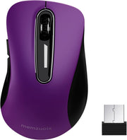 Purple Wireless Mouse 1400 DPI 2.4G USB 5-Button Ergonomic PC