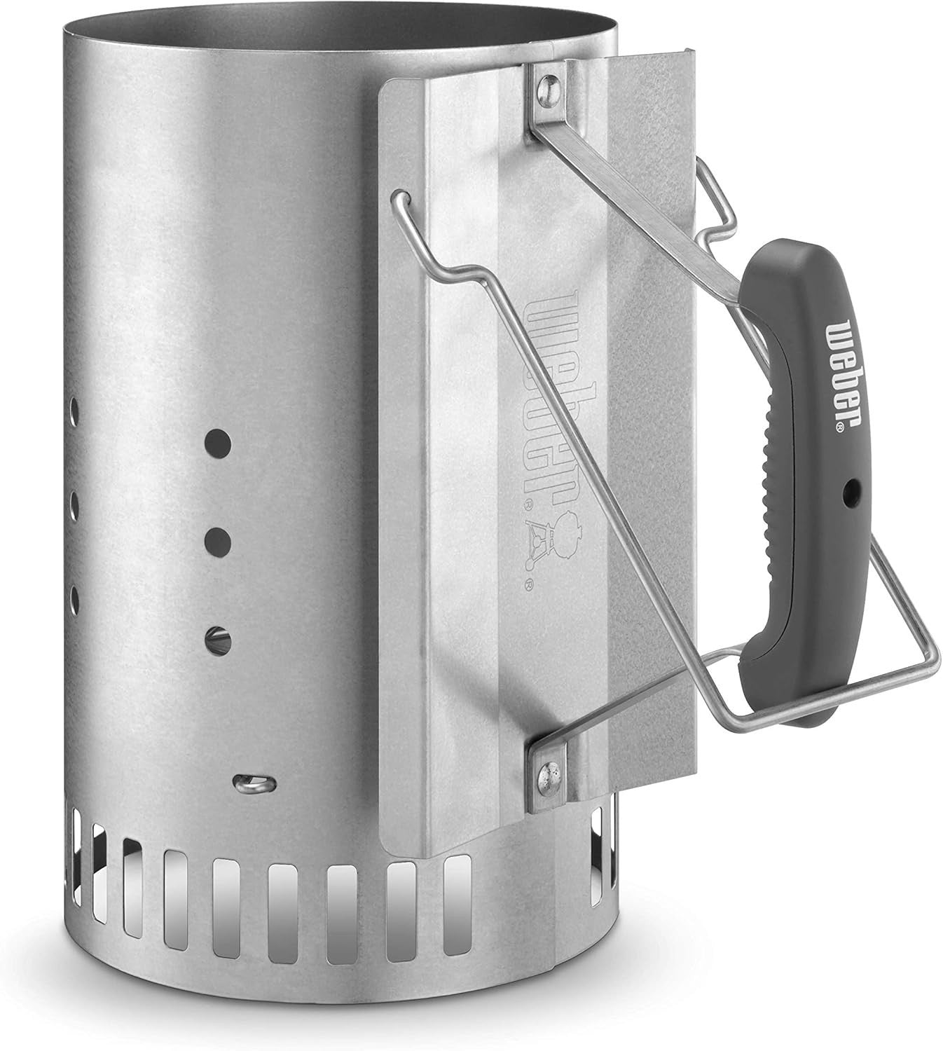 57cm Charcoal BBQ Grill with Chimney Starter, Lid Thermometer & Wheels