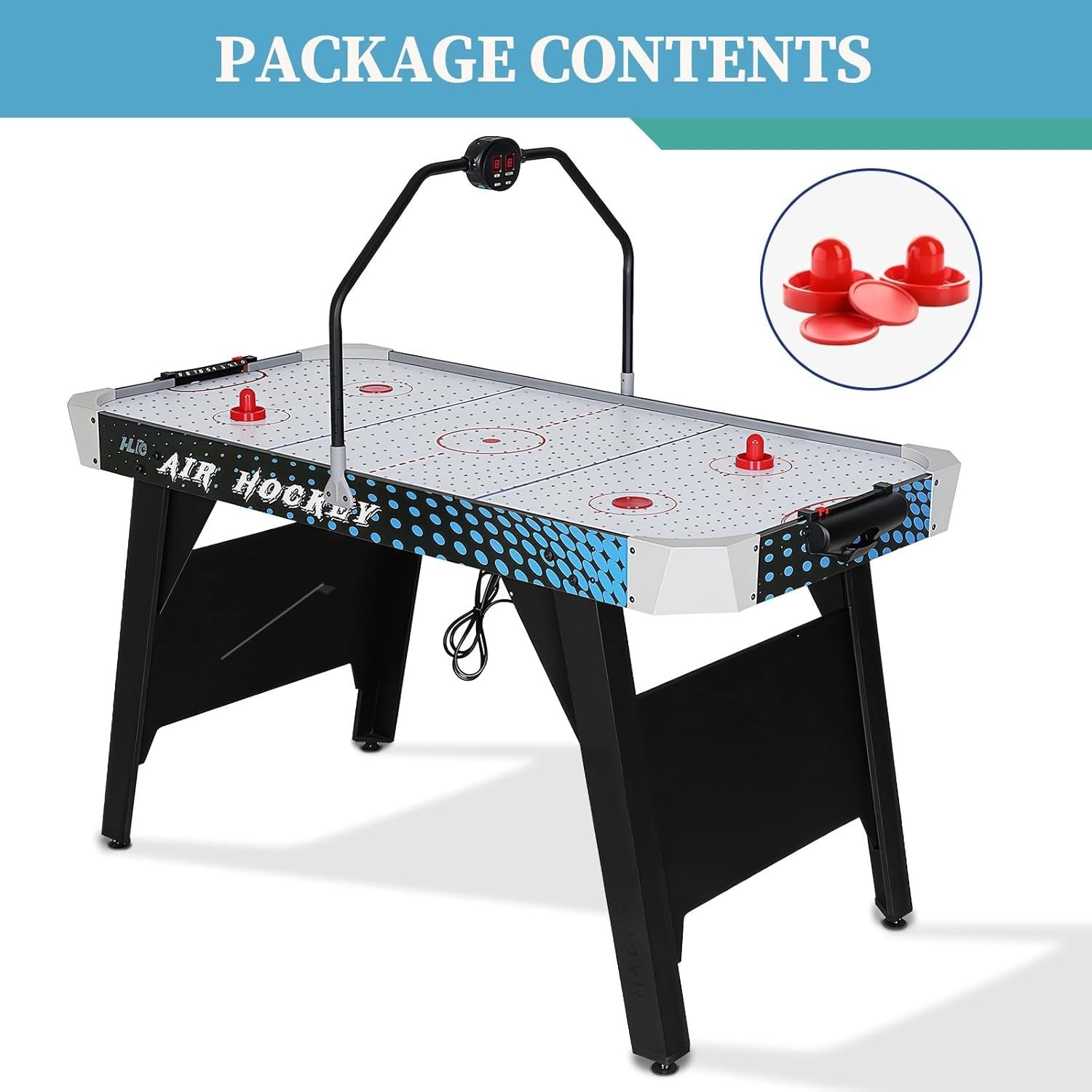 4.5ft Air Hockey Table Arcade LED Scoreboard Indoor Game Kids Adults