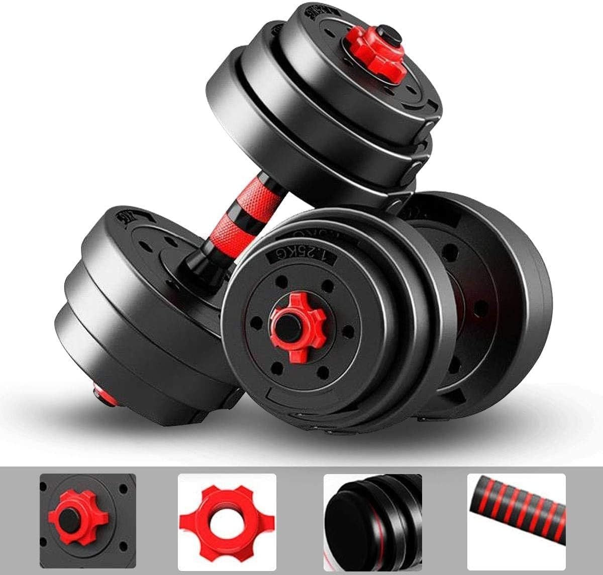 30KG Adjustable Dumbbell Barbell Set Non-Slip Home Gym Weight Training