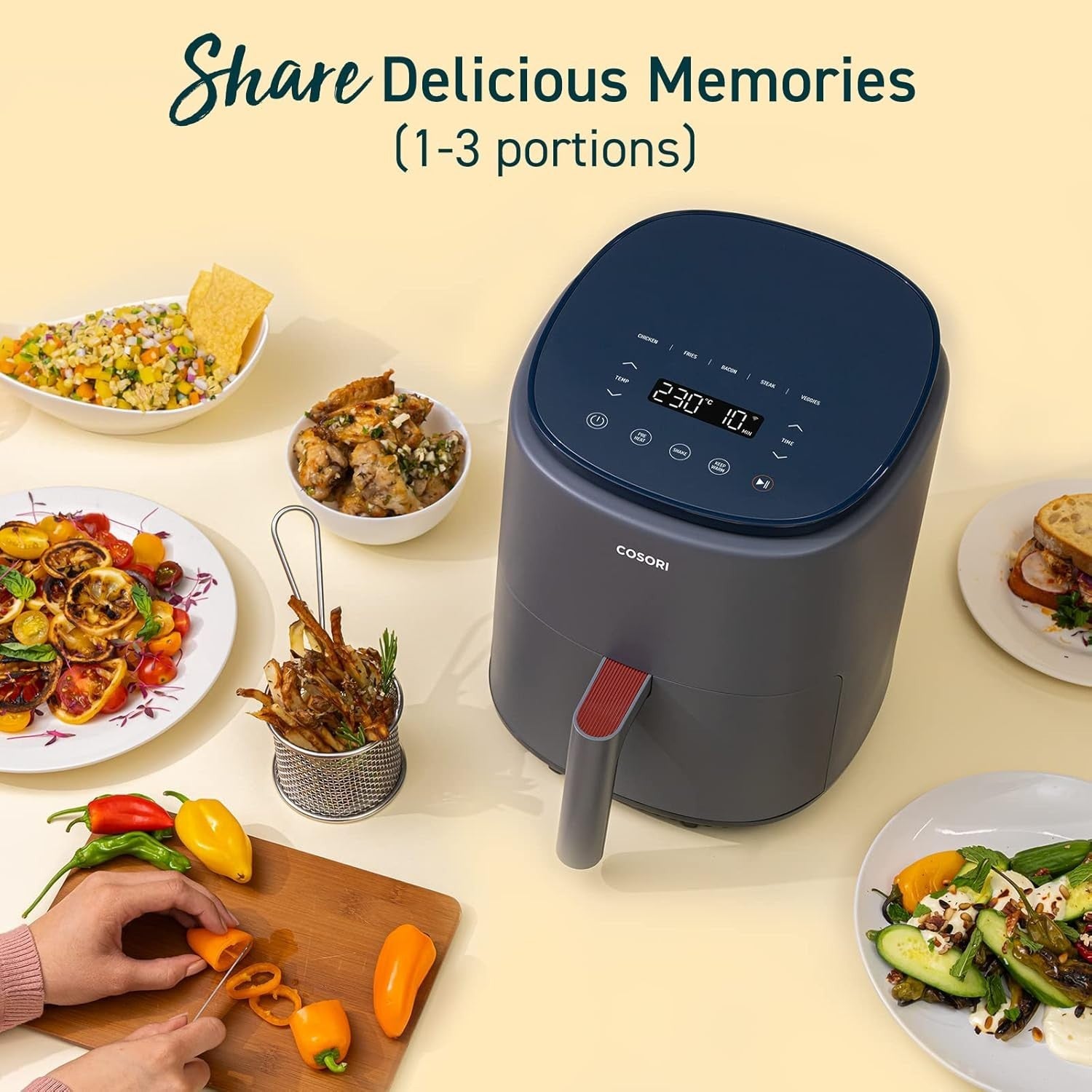 3.8L Smart Air Fryer 1500W App Control 7 Functions 75-230C Dishwasher Safe