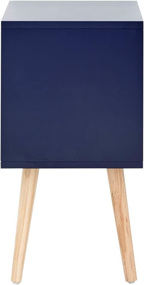 Set of 2 Blue Bedside Tables with 2 Drawers & Pine Legs | Scandinavian