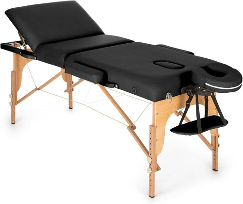 Stationary Wooden Massage Table Spa Therapy Bed Upholstered Comfort Surface