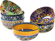6pc Porcelain Cereal Soup Bowls 28oz Bohemian Floral Dishwasher Safe