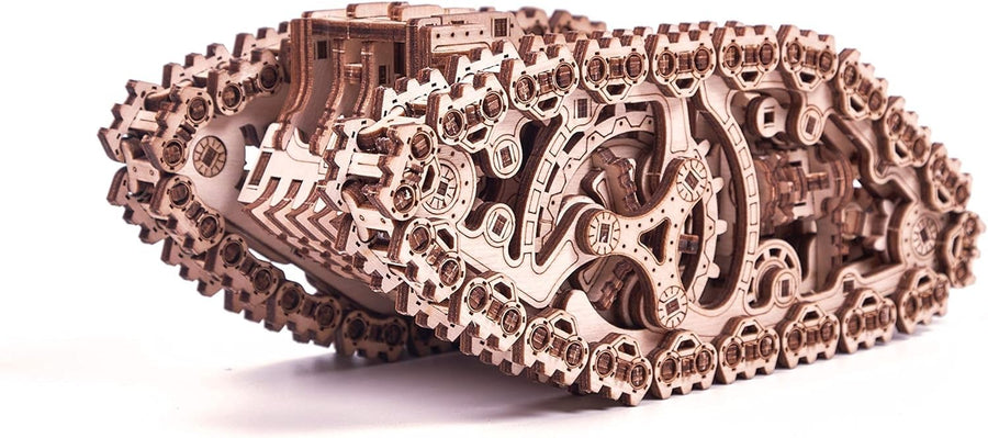 3D Wooden Steam Tank Puzzle Mechanical Model Kit Spring Powered 381PCS