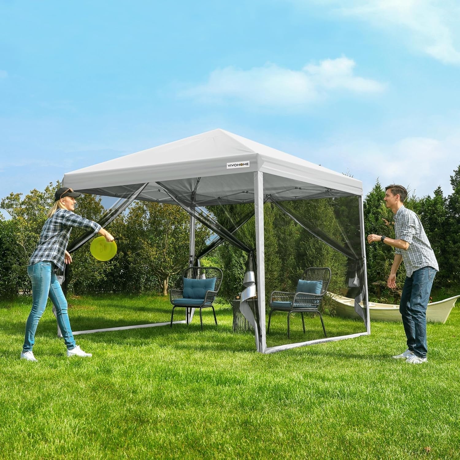 3x3M Pop Up Gazebo With Mosquito Net Waterproof Outdoor Tent Portable