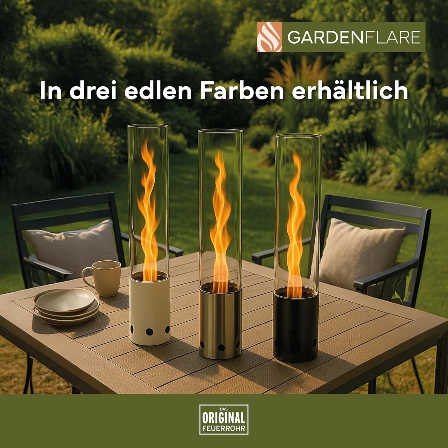 Outdoor Table Fireplace, Smokeless Stainless Steel, Wood Pellet Powered (Black)