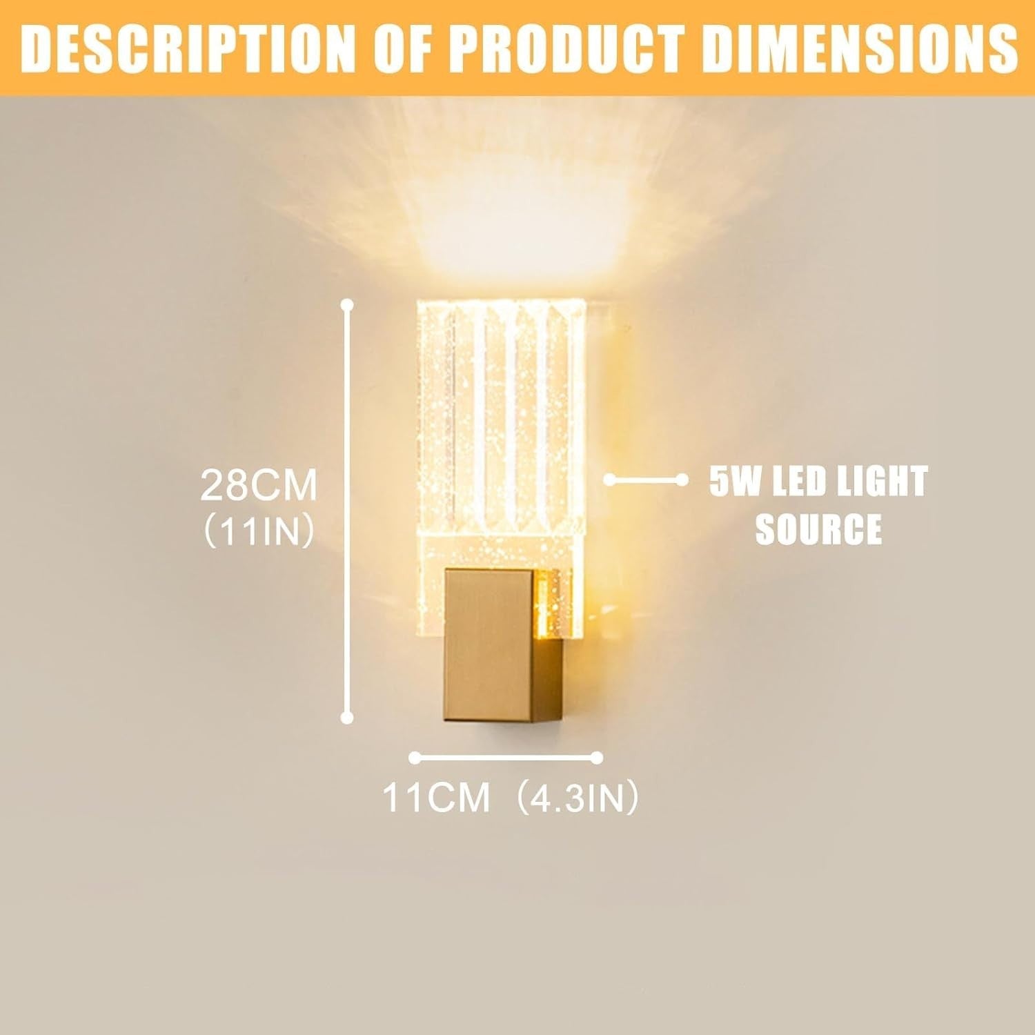 Modern Crystal Wall Lights Gold LED | Luxury Sconces for Bedroom Living Room