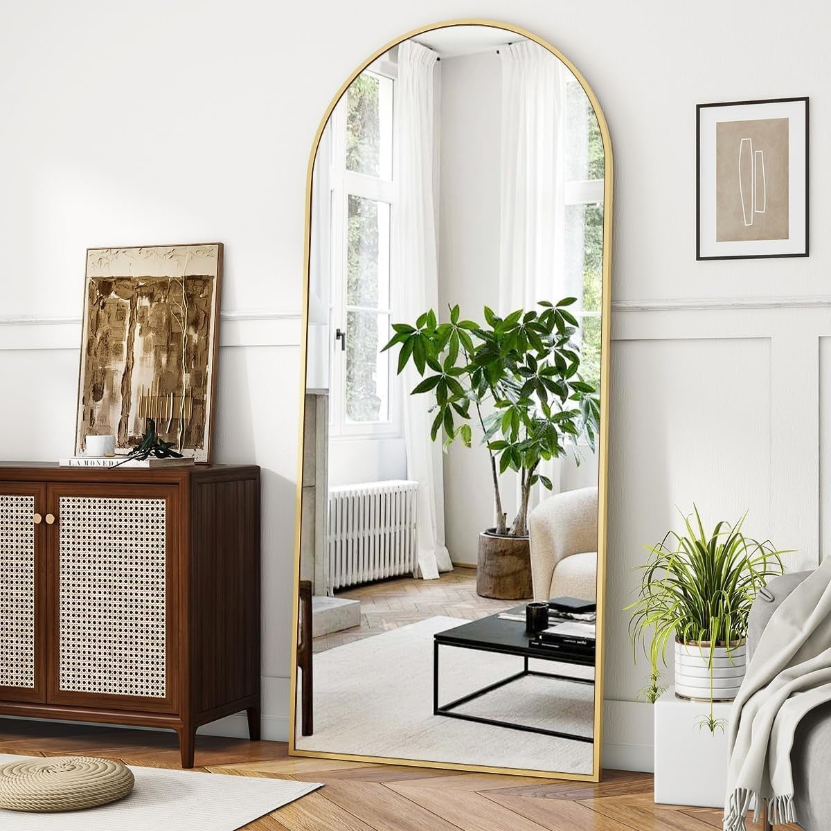 Gold Arch Full Length Mirror 171x76cm Large Leaning Wall Dressing Mirror