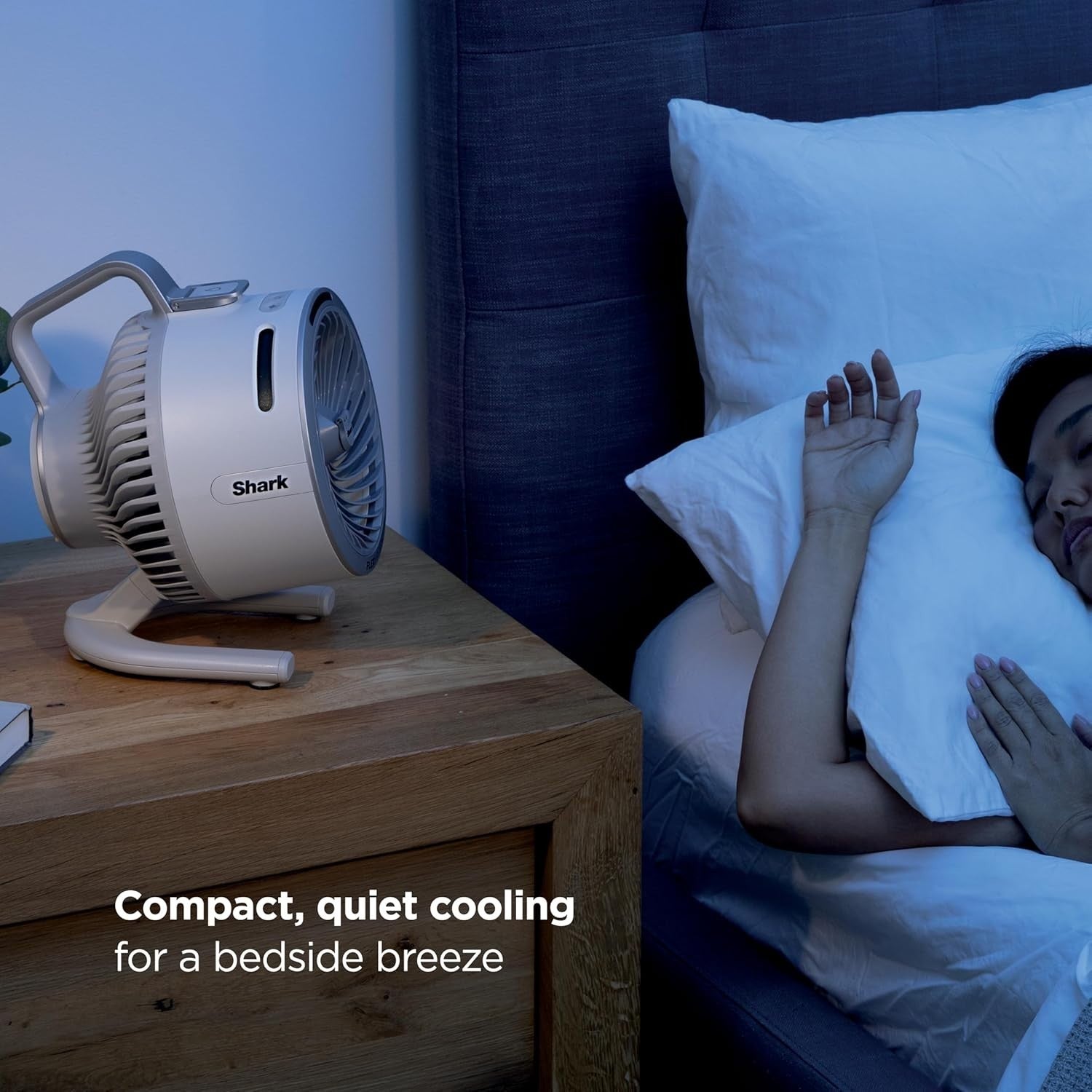 Blue Portable Misting Fan – 5-Speed Rechargeable Table Fan LED & Cooling Spray