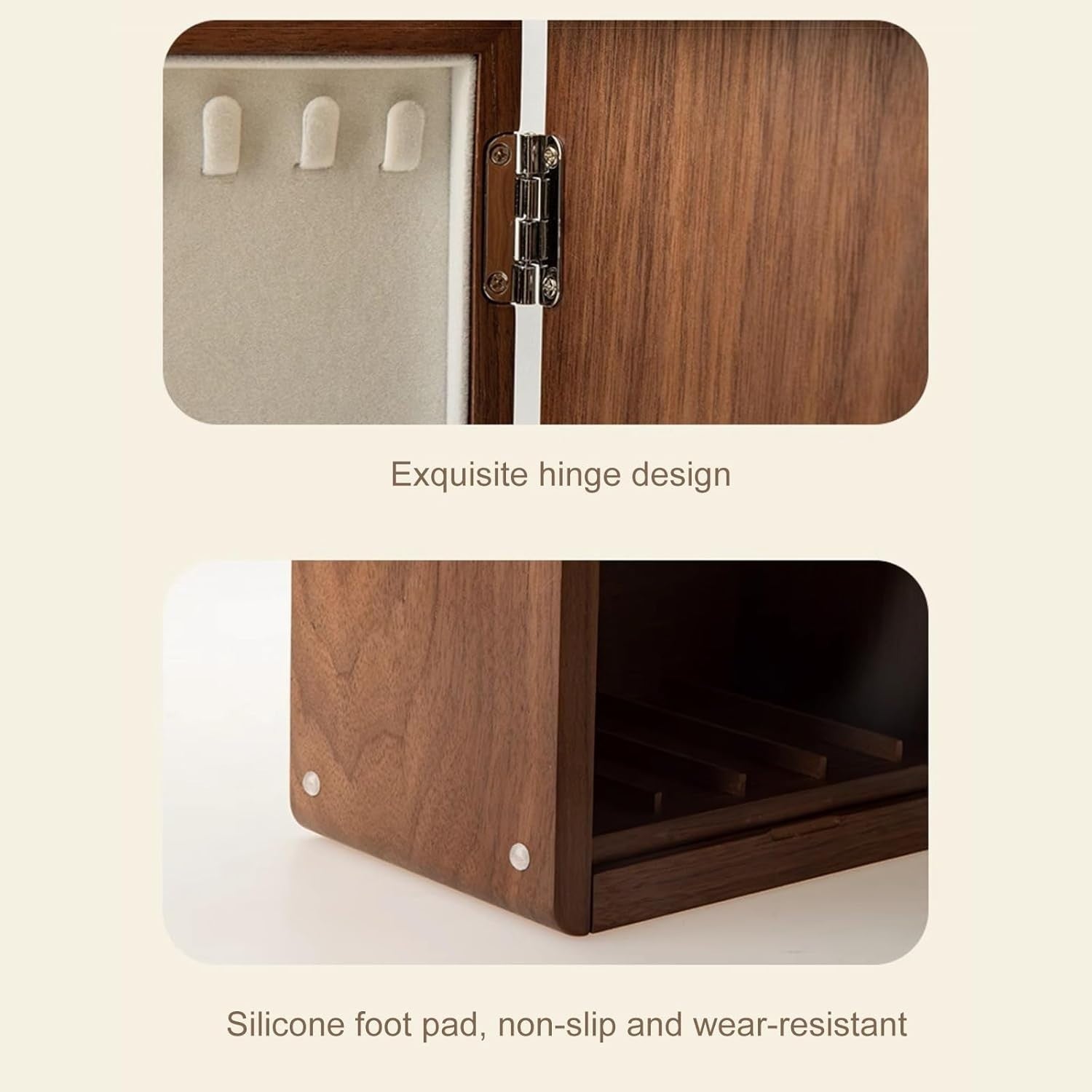 Retro Wooden Jewelry Organizer Box Multi Layer Drawer Magnetic Door