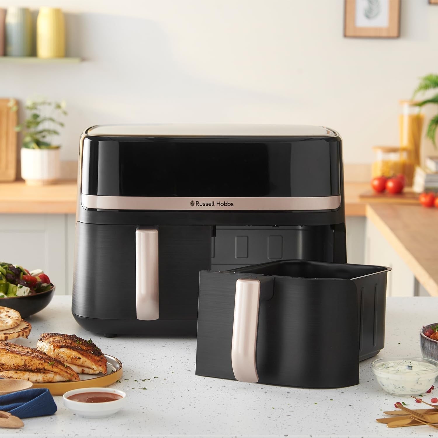 9L Dual Basket Air Fryer | Rapid Air, Low Noise, 9 Programs, Oil-Free Cooking