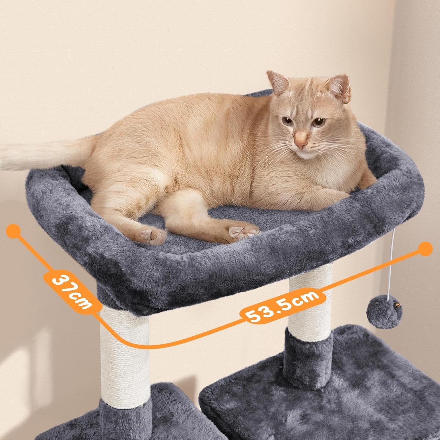 Large Cat Tree 137cm Multi Level Tower Condo Hammock Scratching Posts