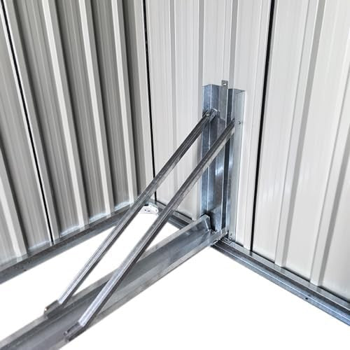 Metal Garden Bike Shed Pent Roof 2-Bike Locking Racks Outdoor Storage