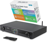 Black DAB+ Internet Bluetooth Radio 92 Presets LED USB AUX RCA Remote Control