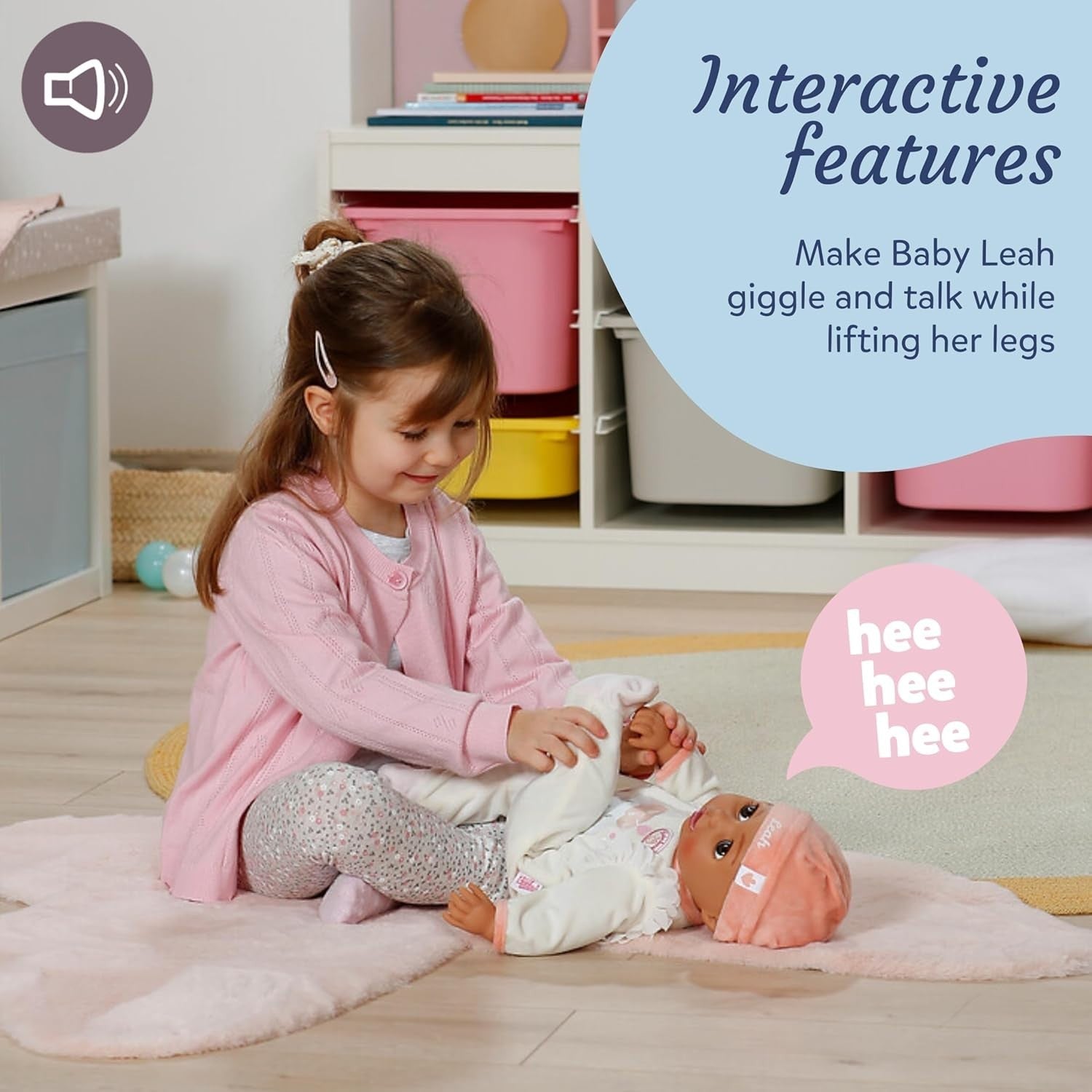 Interactive Baby Doll 43cm Soft Body Realistic Sounds Feeding Sleep Play