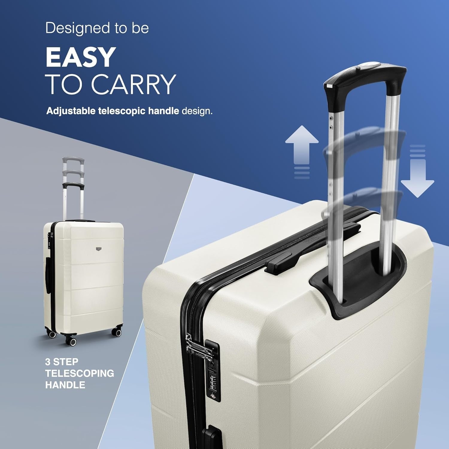 Extra Large 28” Checked Suitcase ABS Hard Shell 4 Wheel Spinner TSA