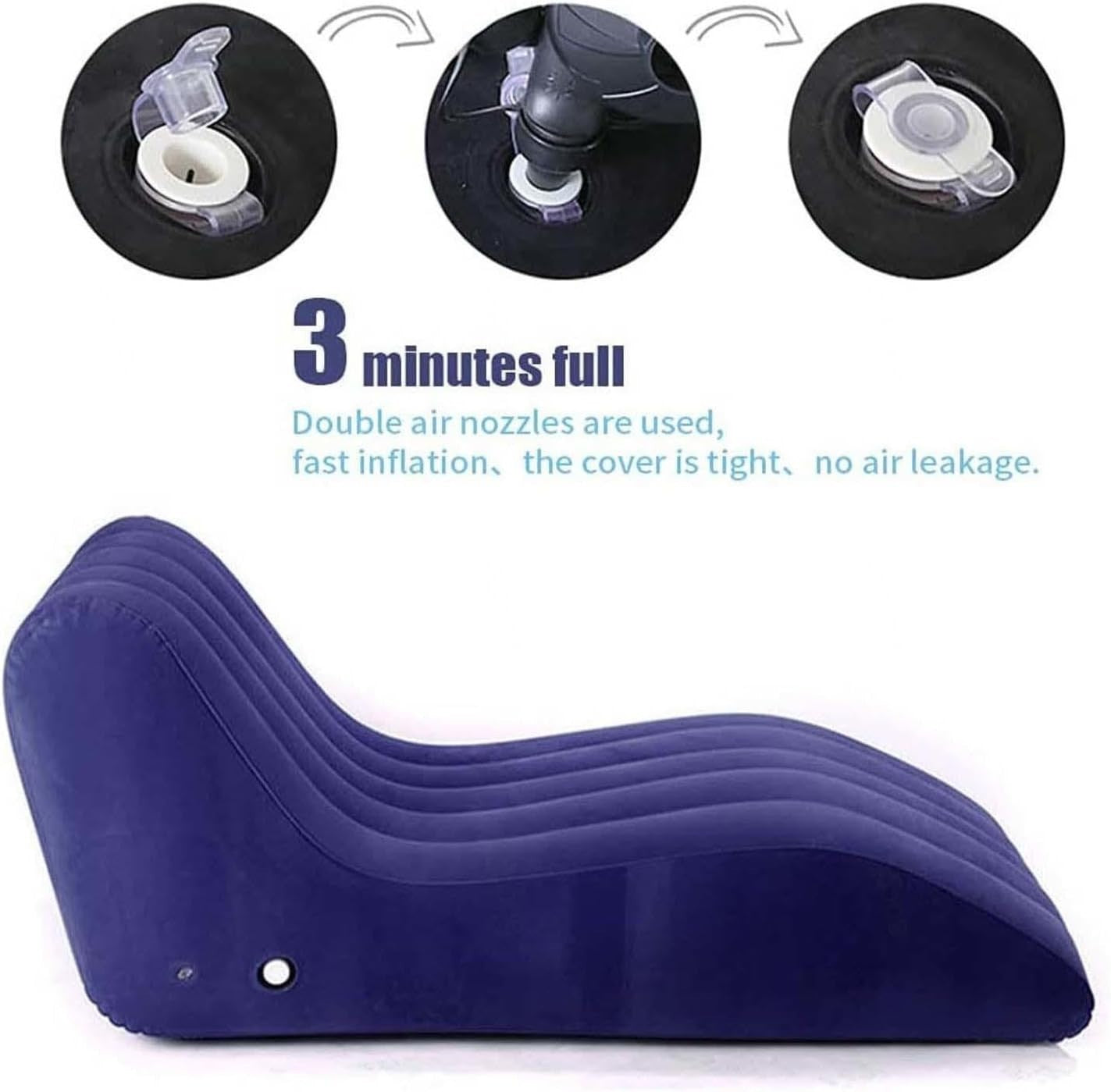 Blue Inflatable Air Bed Mattress Quick Inflate Waterproof Camping Indoor/Outdoor