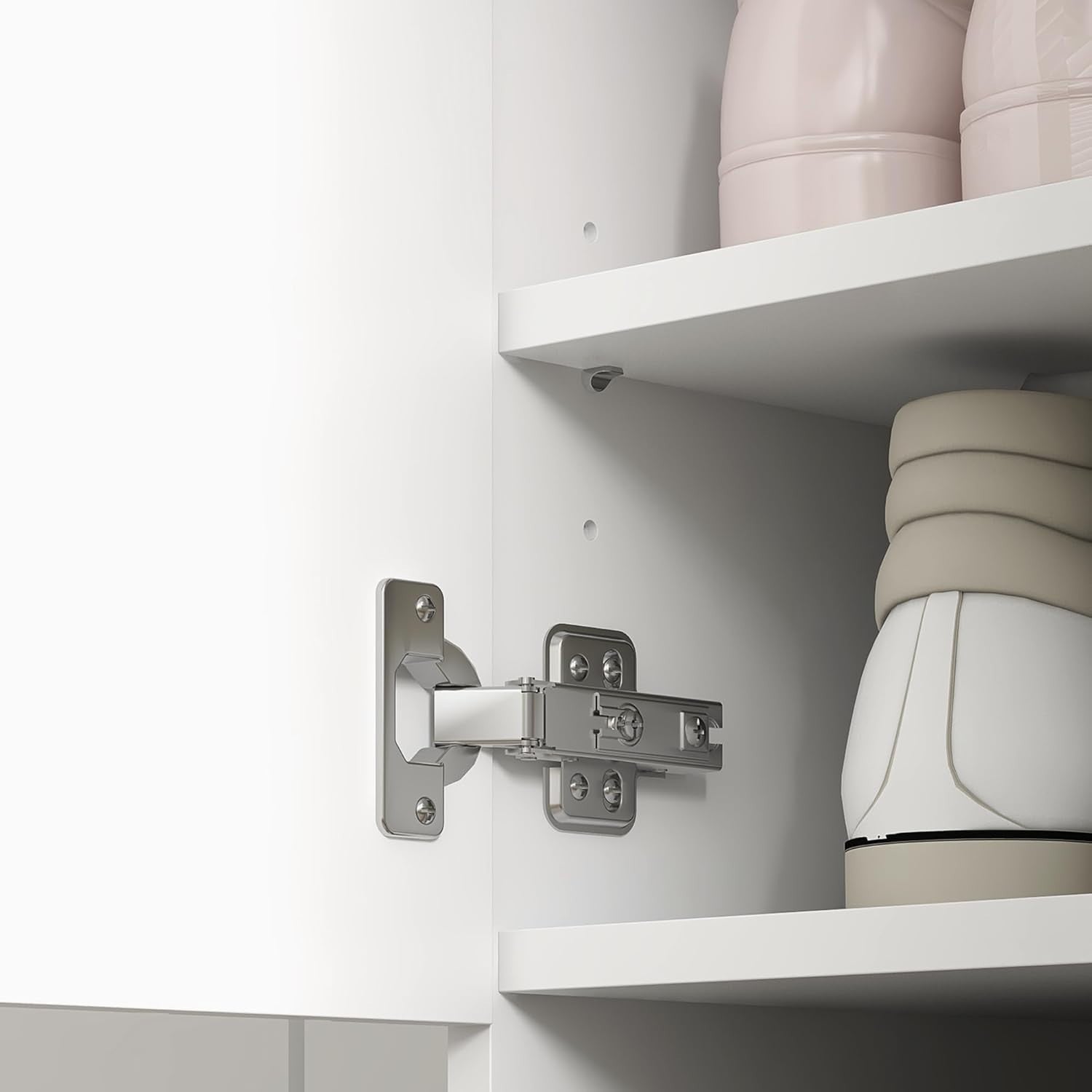 Modern 15-Pair Shoe Cabinet with Adjustable Shelves & Storage, 100x60x33cm White