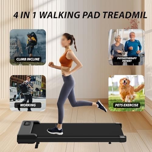 Under Desk Foldable Treadmill with Remote & Incline 1-8 km/h