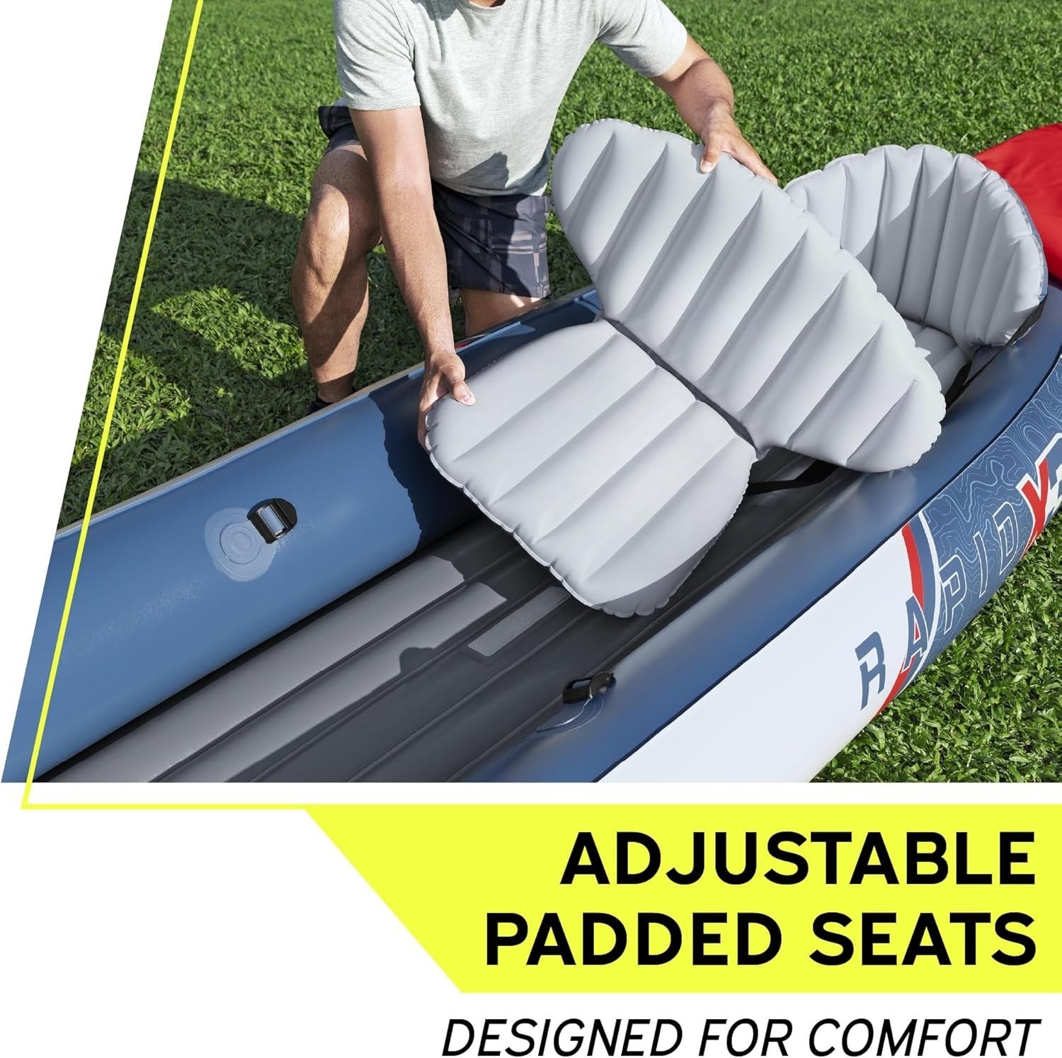 3 Person Inflatable Kayak Set w/ Paddles Pump Seats Carry Bag