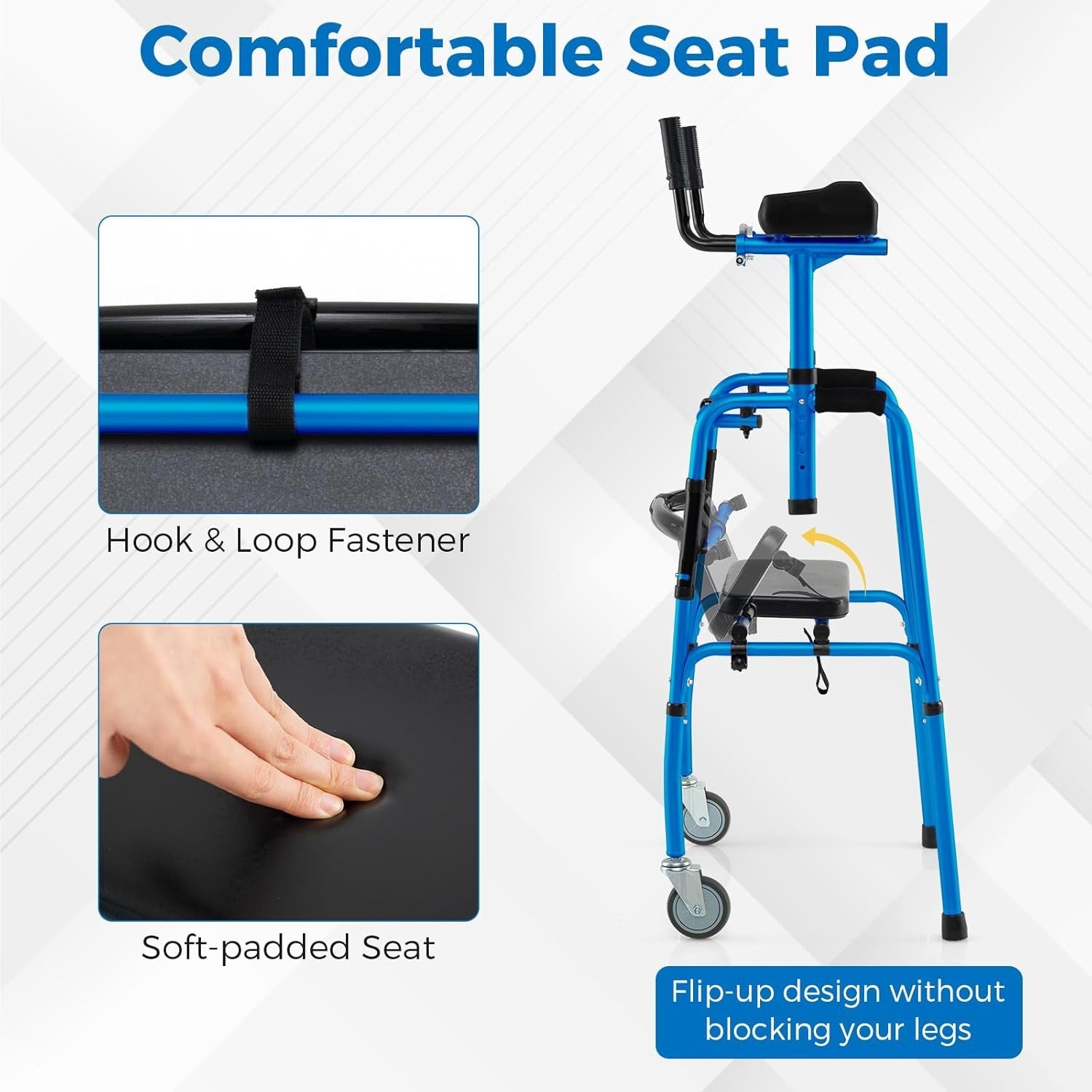 Height Adjustable Rollator Walker with Armrests Folding Walking Aid Wheels