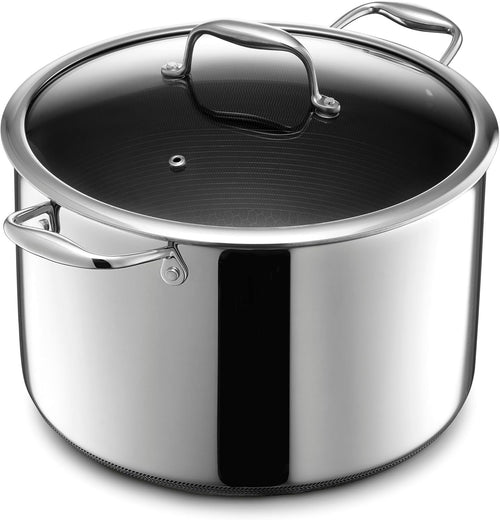 10L Deep Non Stick Stockpot with Lid – Induction & Oven Safe Stainless Steel Pot