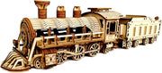 DIY 3D Wooden Train Puzzle Kit with Music & Mechanical Movement