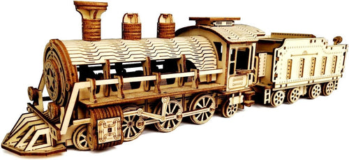 DIY 3D Wooden Train Puzzle Kit with Music & Mechanical Movement