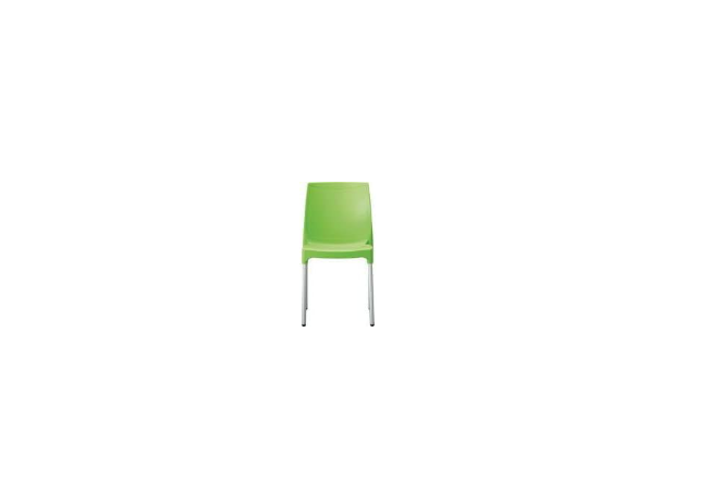 Stackable Outdoor Garden Chair Green Plastic Patio Dining Seat Aluminum