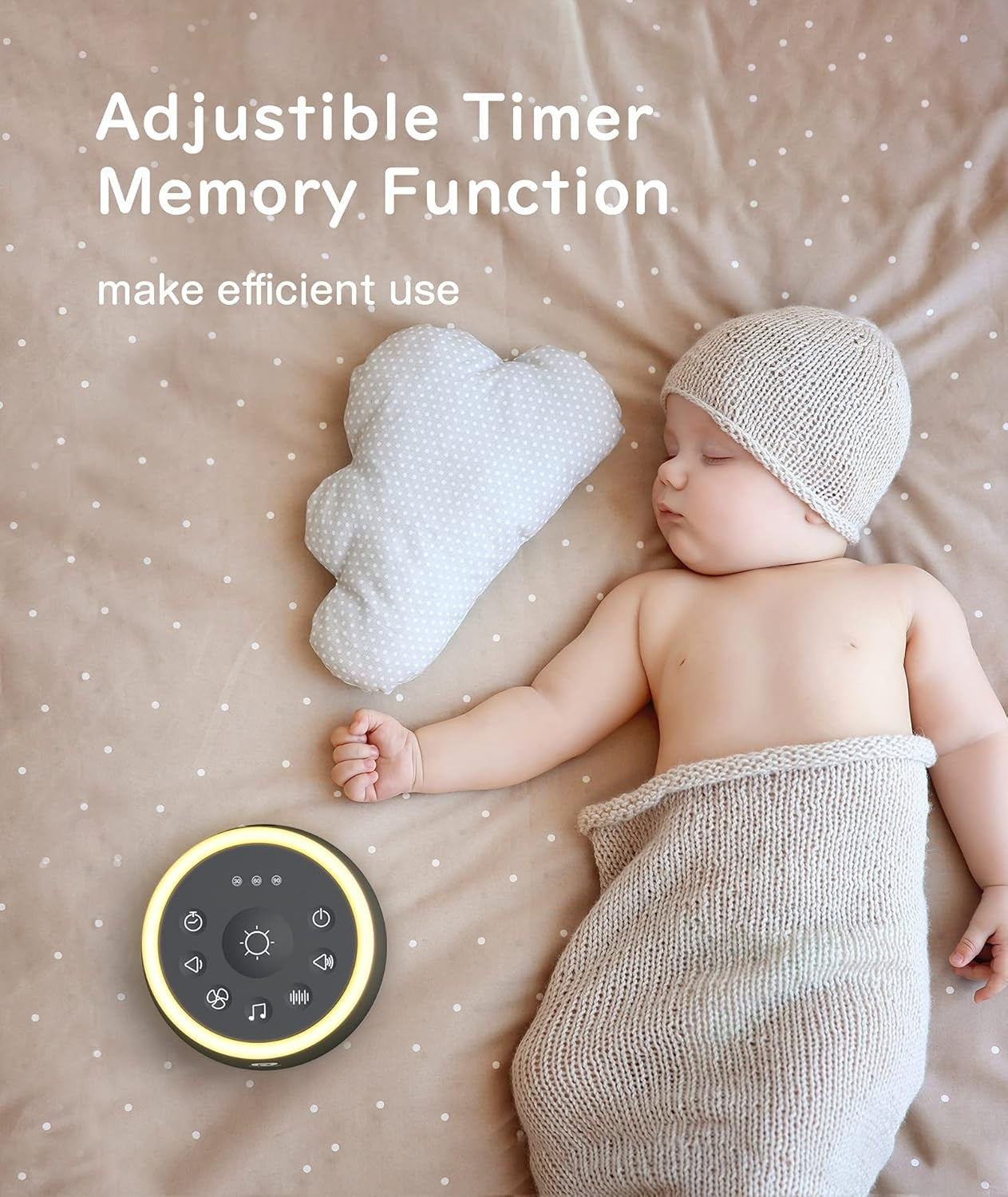White Noise Machine Sleep Sound Therapy Night Light for Baby Adult