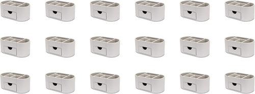 Faux Leather Desk Organiser with Drawer 6 Compartments Office Tidy